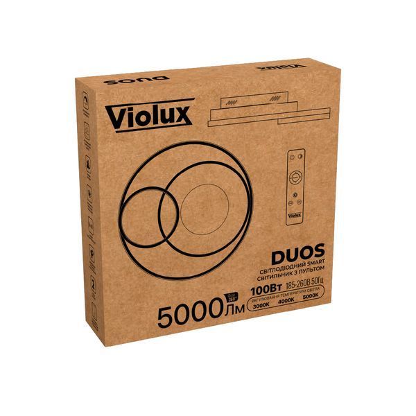 Светильник LED smart DUOS+пульт круг 100W 3000-5000K IP20 белый 220795 фото