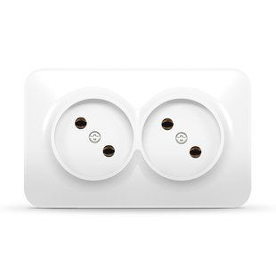 Розетка 2-на без заземления наружная Белая VIDEX BINERA IP20 25181 VF-BNS22-W фото