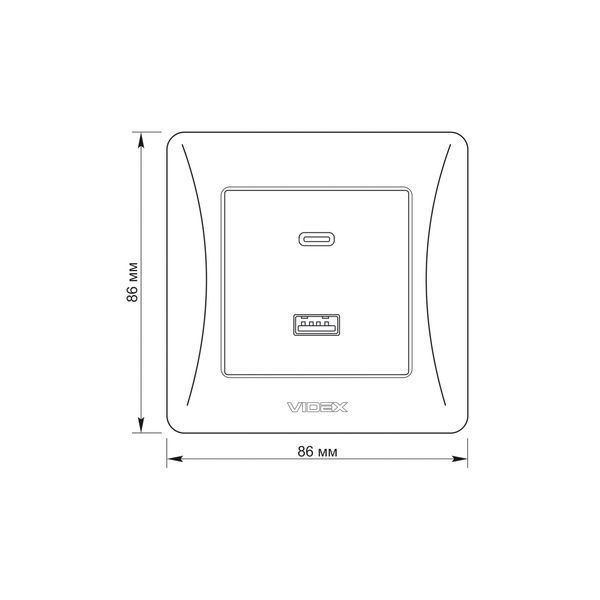 Розетка USB-A + USB-C PD20W біла VIDEX BINERA VF-BNCHRUC20-W фото