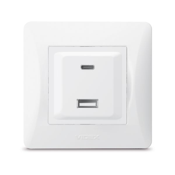 Розетка USB-A + USB-C PD20W біла VIDEX BINERA VF-BNCHRUC20-W фото