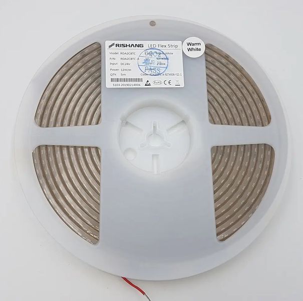 LED стрічка RISHANG 128-2835-24V-IP68 12W 1535Lm 4000K 5м (RDA2C8TC-A-NW) RDA2C8TC-A-NW фото