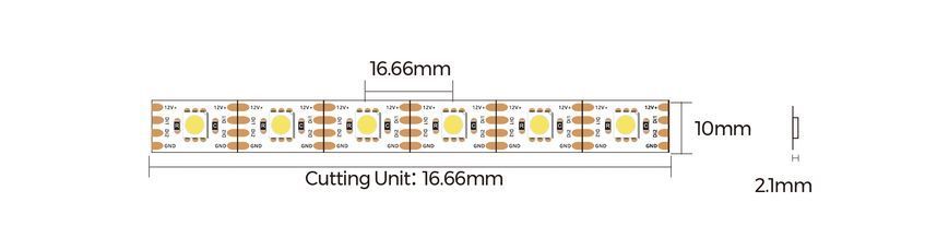 LED стрічка Smart SPI COLORS 60-5050-12V-IP20 3000K 8.4W 5м (DS560-12V-10mm-WW) DS560-12V-10mm-WW фото