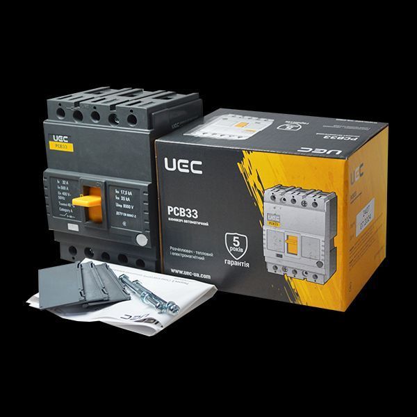 Автоматический выключатель PCB33 3Р 32А 35кА UEC MCCB-PCB-33-3-0032 фото