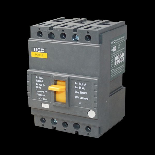Автоматичний вимикач PCB33 3Р 50А 35кА UEC MCCB-PCB-33-3-0050 фото