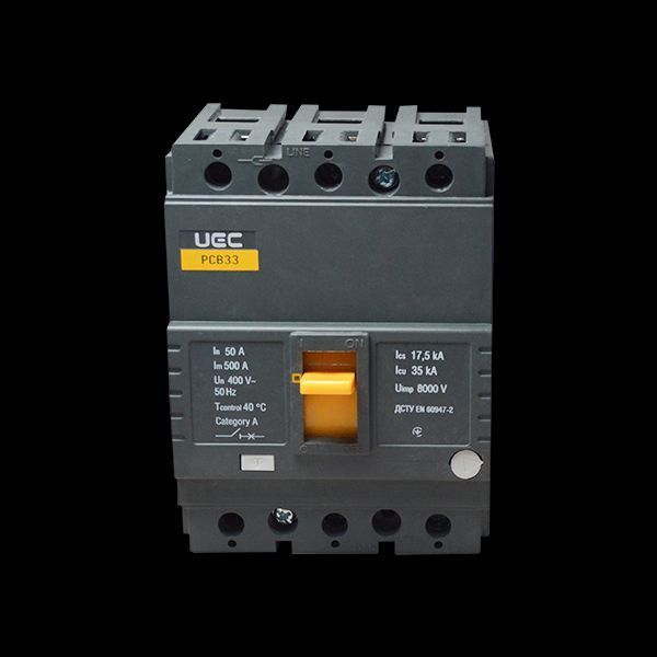 Автоматичний вимикач PCB33 3Р 50А 35кА UEC MCCB-PCB-33-3-0050 фото