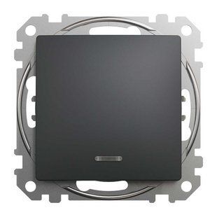 Одноклавишный перекрестный переключатель с подсветкой Sedna Черный Sedna Design Sedna Design SDD114107L фото