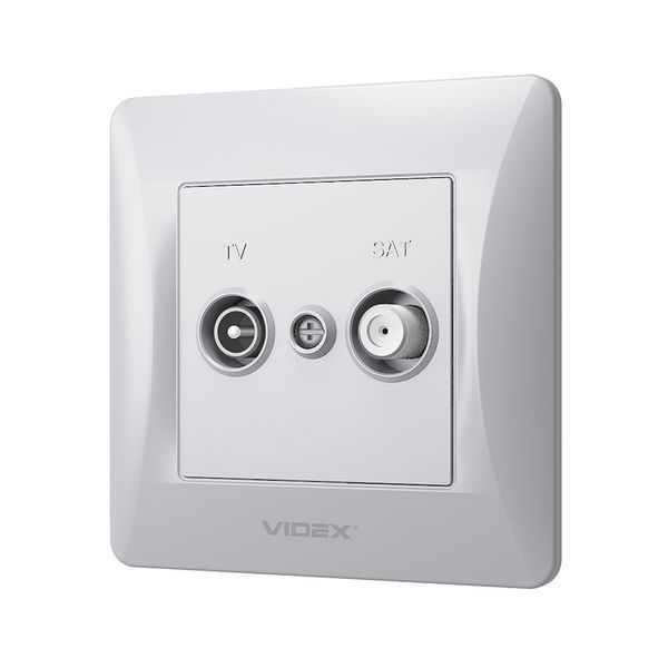 Розетка TV+SAT концевая серебряный шелк VIDEX BINERA VF-BNSK2TVSATE-SS фото