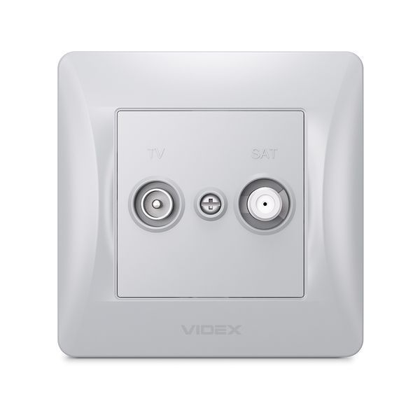 Розетка TV+SAT концевая серебряный шелк VIDEX BINERA VF-BNSK2TVSATE-SS фото
