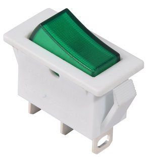 Перемикач 1 клав. зелений з підсвічуванням KCD3-101N-13 GR/WH 220V A0140040041 фото