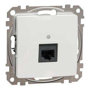 Розетка компьютерная одинарна RJ45 категорія 6 UTP Білий Sedna Design SDD111461 фото