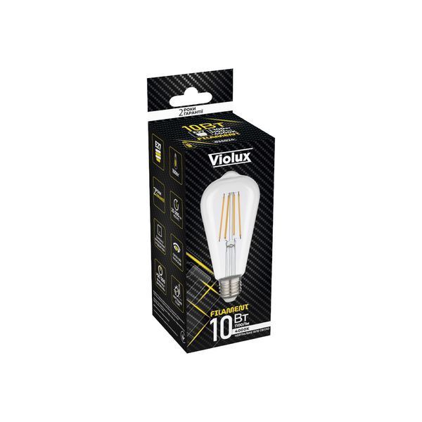 Лампа светодиодная FILAMENT ST64 10W E27 4000К VIOLUX 836024 фото