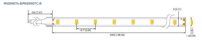 LED стрічка RISHANG 60-2835-24V-IP20 5,5W 504Lm 4000K 5м (RN0860TC-B-NW) RN0860TC-B-NW фото