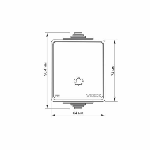 Кнопка дзвінка сіра зовнішня VIDEX BINERA IP65 25729 VF-BNW11DB-G фото