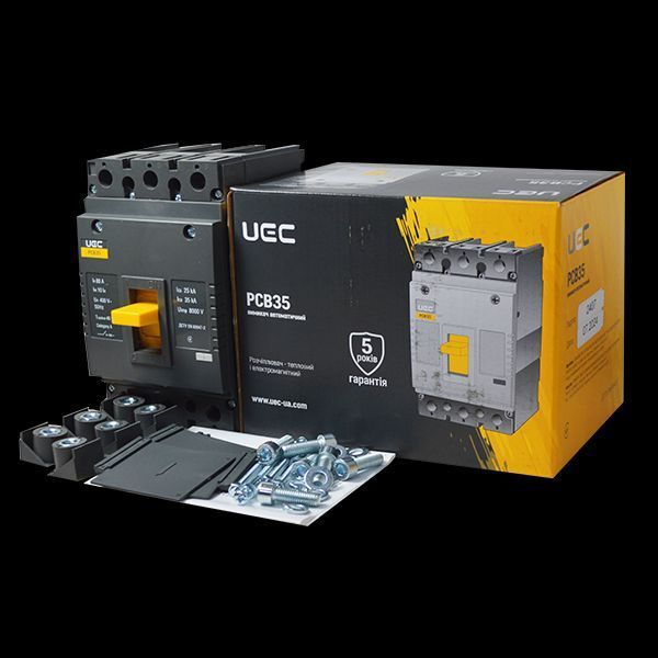 Автоматичний вимикач PCB35 3Р 80А 35кА UEC MCCB-PCB-35-3-0080 фото