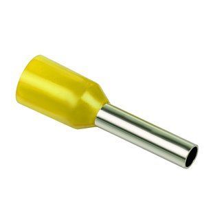 Наконечник втулковий НВ 1х1,5/8 з ізоляцією жовтий (100шт/уп) Tema Tools ТТ04614-4 фото