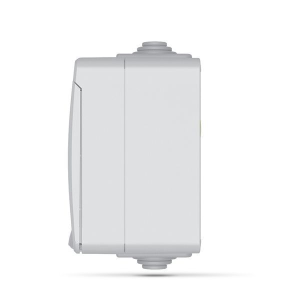 Розетка 1-на без заземлення з кришкою Сіра зовнішня VIDEX BINERA IP65 25727 VF-BNW21-G фото