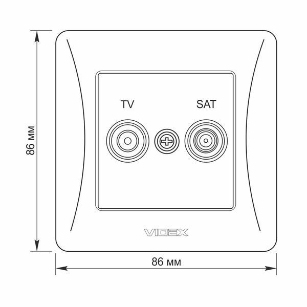 Розетка TV+SAT кінцева біла VIDEX BINERA VF-BNSK2TVSATE-W фото