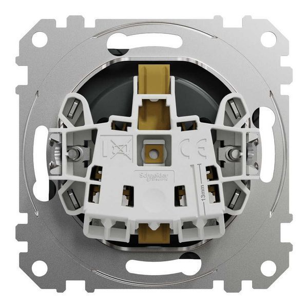 Розетка с заземлением и со шторками Sedna Design черный SDD114022 фото
