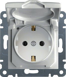 Розетка з заземленням та кришкою Lumina, біла, 16А/230В WL1150 фото