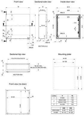 Навесной шкаф MAS 500&times;500&times;210, 1 дверь, с монтажной панелью IP66, серый, nVent HOFFMAN MAS0505021R5 фото