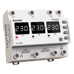 Реле контролю і вибору фази трифазне PS-63A M6W White PS63AM6W фото