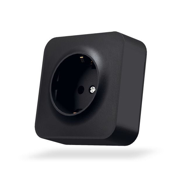 Розетка зовнішня подвійна без заземлення чорний графіт VIDEX BINERA IP20 27076 VF-BNS22-BG фото