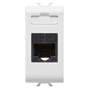 Интернет-розетка Chorusmart RJ45, 1 модуль, CAT.5E UTP, сатиновый белый, GEWISS GW15421 фото
