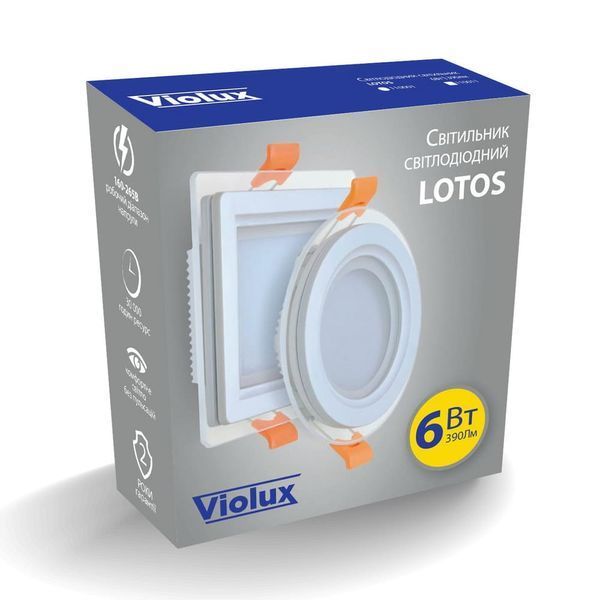 Светильник LED даунлайт Violux LOTOS 6W 5000K квадрат IP20 110011 фото