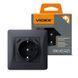 Розетка 1-на з заземленням та 2хUSB чорний графіт VIDEX BINERA VF-BNSK1GU2-BG фото 1