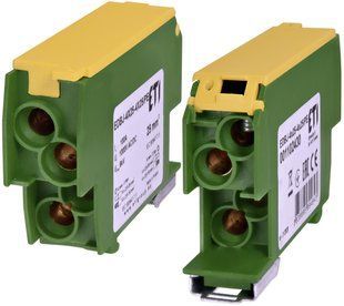 Блок розподільчий EDBJ-4x25-4x25/PE 100A, 1000V/1500V,IN: 4x25, OUT: 4x25, жовт.-зел. 1102430 фото