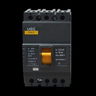 Автоматичний вимикач PCB32 3Р 40А 25кА UEC MCCB-PCB-32-3-0040 фото