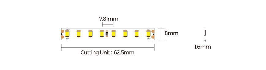 LED стрічка COLORS 128-2835-24V-IP20 8.7W 1355Lm 6000K 5м (D8128-24V-8mm) D8128-24V-8mm-W фото
