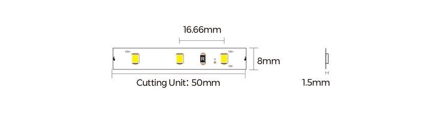 LED стрічка COLORS 60-2835-12V-IP20 4,4W 520Lm 4000K 5м (DJ60-12V-8mm-NW) DJ60-12V-8mm-NW фото