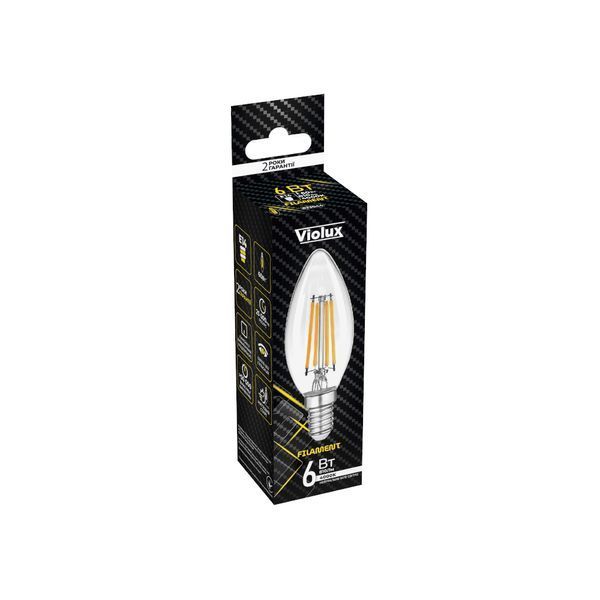 Лампа LED FILAMENT С37 4W E14 4000K VIOLUX 833014 фото