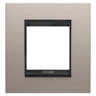 Рамка Chorusmart LUX 2 модуля металева матовий алюміній/лава GEWISS GW16222WS фото