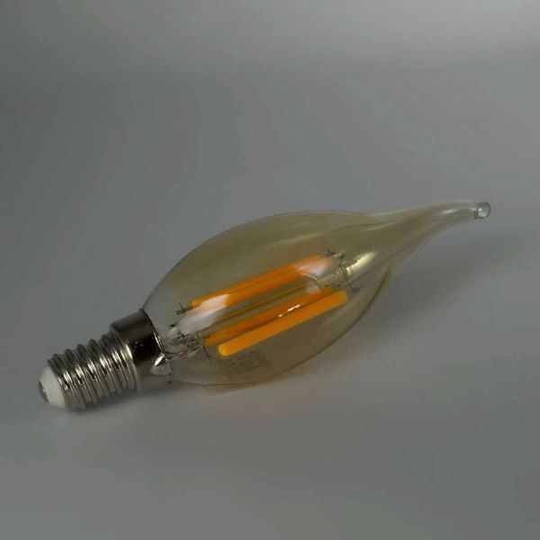 Лампа LED FILAMENT С37 6W E14 2200K на вітру VIOLUX 833092 фото