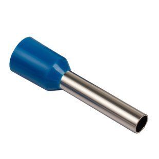 Втулочный наконечник НВ 1x2,5/12 с изоляцией. Голубой (100 шт./уп.) Tema Tools ТТ04620 фото