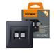 Розетка 2-х компьютерная 2хCAT6 черный графит VIDEX BINERA VF-BNSK2PC6-BG фото 1