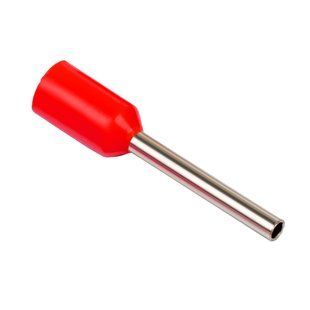 Втулочный наконечник НВ 1х0,5/10 с изоляцией, красный (100 шт./уп.) Tema Tools ТТ04603-2 фото