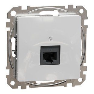 Розетка компьютерная одинарная RJ45 категория 5E UTP Алюминий Sedna Design SDD113451 фото
