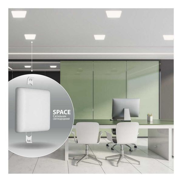 Светильник LED даунлайт Violux SPACE 18W 4200K квадрат IP20 100230 фото