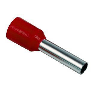 Втулочный наконечник НВ 1x2,5/10 с изоляцией, красный (100 шт./уп.) Tema Tools ТТ04619-2 фото
