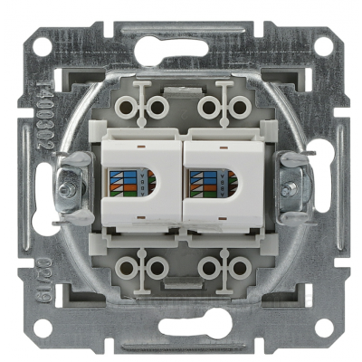 Розетка компьютерна 2-ная. RJ45 кат.5е UTP Asfora Бронза EPH4400169 фото