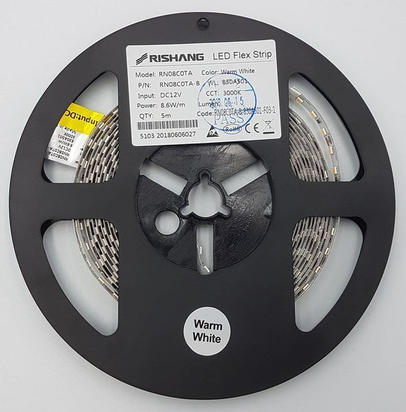 LED лента RISHANG 120-2835-12V-IP20 8,6W 122Lm Blue 5м (RN08C0TA-B-B) RN08C0TA-B-B фото