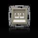 Розетка компьютерна 2-ная. RJ45 кат.5е UTP Asfora Бронза EPH4400169 фото 4
