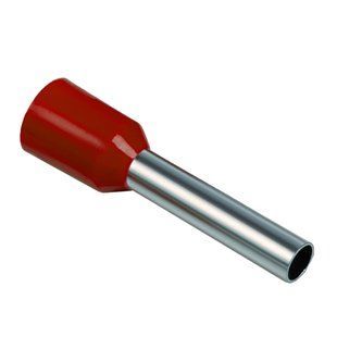 Втулочный наконечник НВ 1x2,5/12 с изоляцией, красный (100 шт./уп.) Tema Tools ТТ04620-2 фото