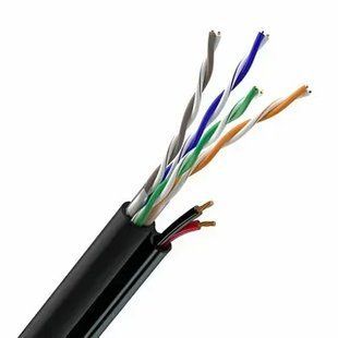 Кабель Category 5e F/UTP 4x2x24 AWG PE Steel cord (К) з тросом для зовнішніх робіт ЗЗКМ (м) 70910401 фото