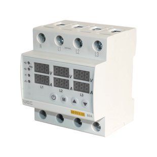 Трифазне реле напруги та струму SB-RVA-08 4P 80A UEC SB-RVA-08-4-80 фото