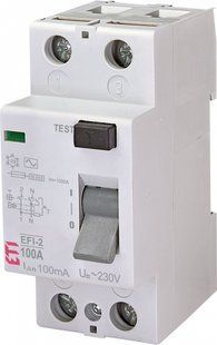 Реле диференційне (ПЗВ) EFI-2 2P/100A 30mA тип AC (10kA) 2062533 фото