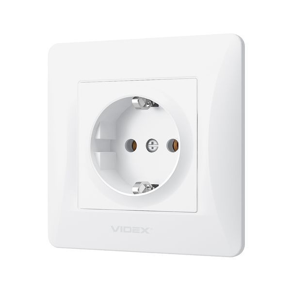 Розетка 1-я с заземлением белая VIDEX BINERA VF-BNSK1G-W фото